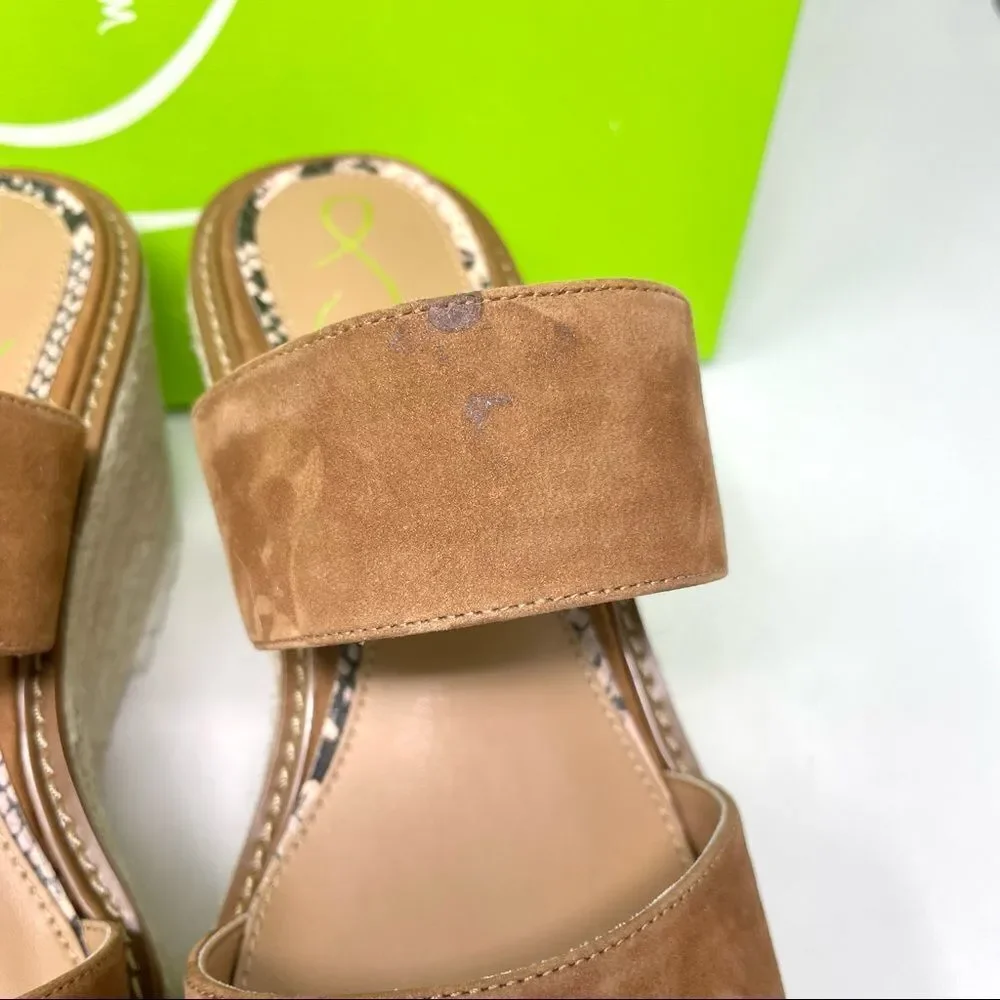 NEW Sam Edelman Luca Wedge Platform Suede Espadrille Sandals Size 8.5 - Picture 9 of 9
